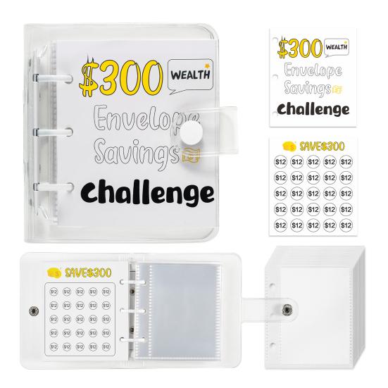 25 Envelopes Money Saving Challenge Binder Mini Cash Saving Budget Book to