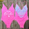 Sexy Padded One Piece Swimsuit Women Team Bride Swimwear Bikini Summer Bathing Suit Plus Size Beachwear Bachelorette Party Lady