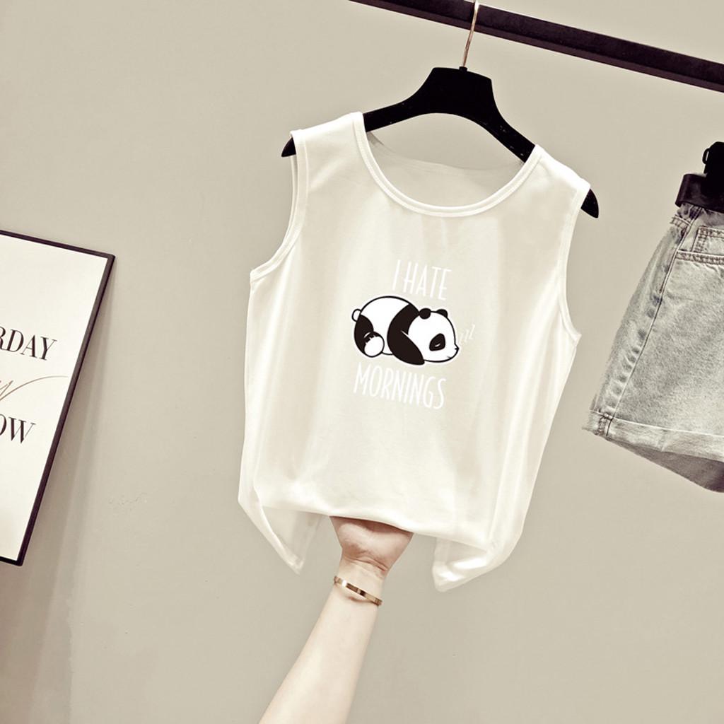 

Женский летний новый свободный повседневный жилет без рукавов с принтом XL белый