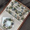 Vintage Morandi Malachite Green Tahitian Faux High Quality Pearl Necklace Sweater Chain
