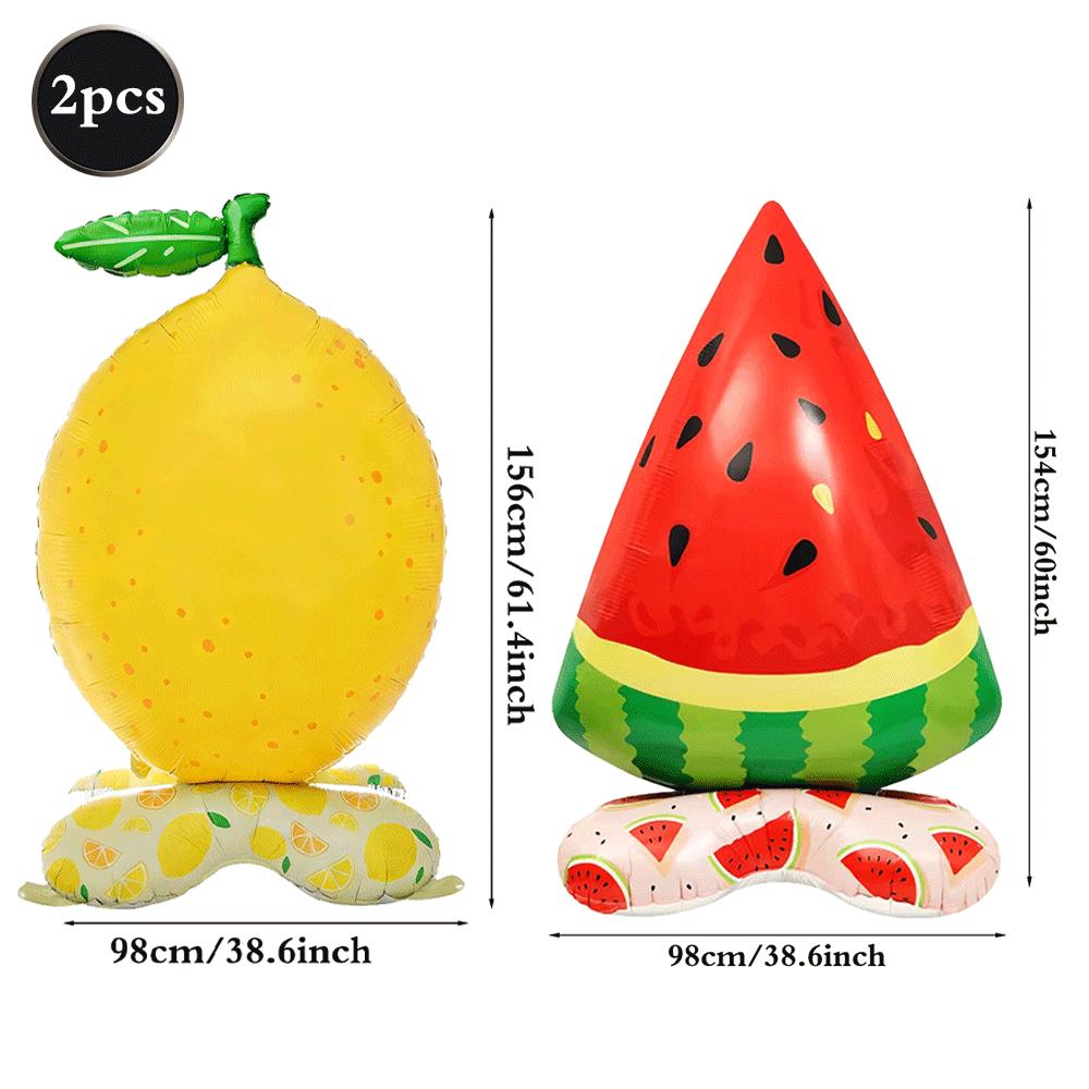 Large Standing Foil Balloons Fruit Vegetable Party Decorations Giant Cactus Carrot Lemon Watermelon Hawaiian Luau Decor Supplies