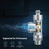 RO Feed Water Adapter 1/2 to 1/4 3/8 Inch with Shut Off Valve Anti Leak Design for Kitchen Water Filtration System