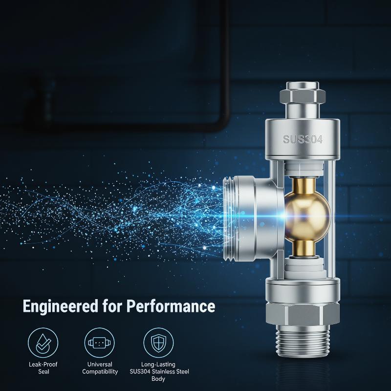 RO Feed Water Adapter 1/2 to 1/4 3/8 Inch with Shut Off Valve Anti Leak Design for Kitchen Water Filtration System
