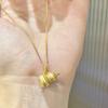 New in refreshing style Fashion matte classic brushed gourd necklace trendy retro antique gold craftsm pendant banquet jewelry