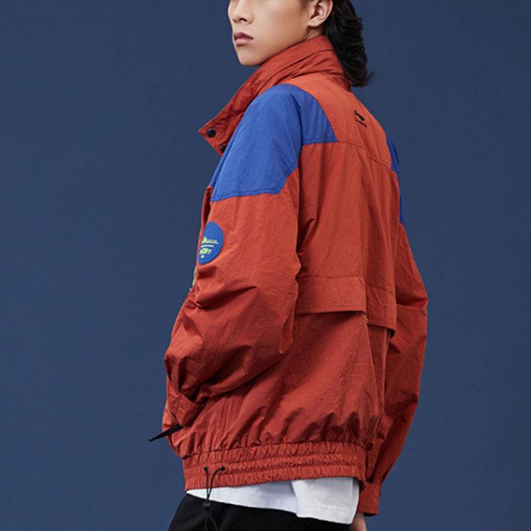 Li Ning New York Fashion Week Series Stand Collar Loose Pullover Sports Jacket Men Jacket Caramel AJDP277-3