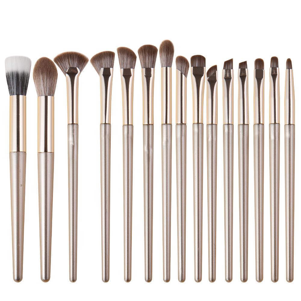 

Cangzhou 15-Piece Gold-Plated Eye Makeup Brush Set: Highlight, Shadow, Blush, Eyeliner, and Beauty Tools