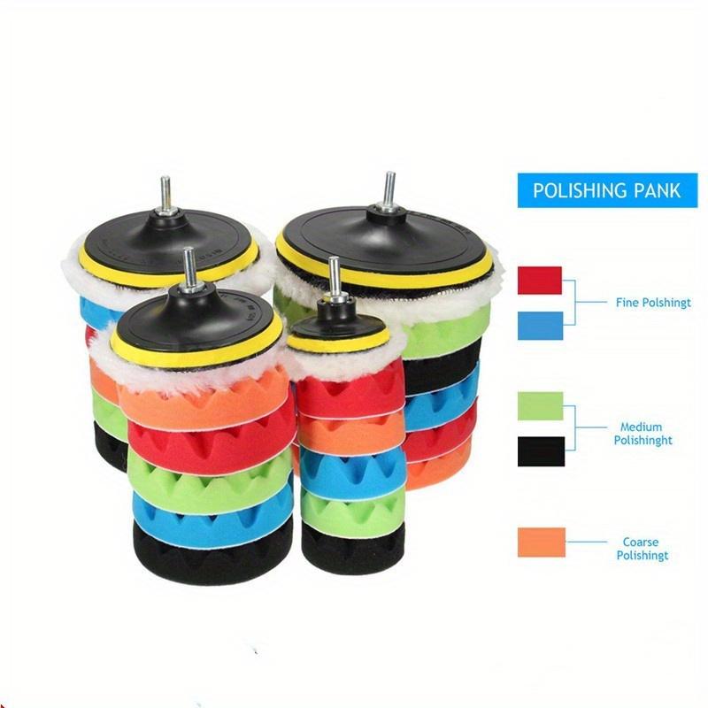 8pcs Set of Self-Adhesive Polishing And Waxing Sponge Velvet Pads in 3/4/5 Inch Sizes, Designed for Use with Car Polishing Machine Drill Bit Adapters