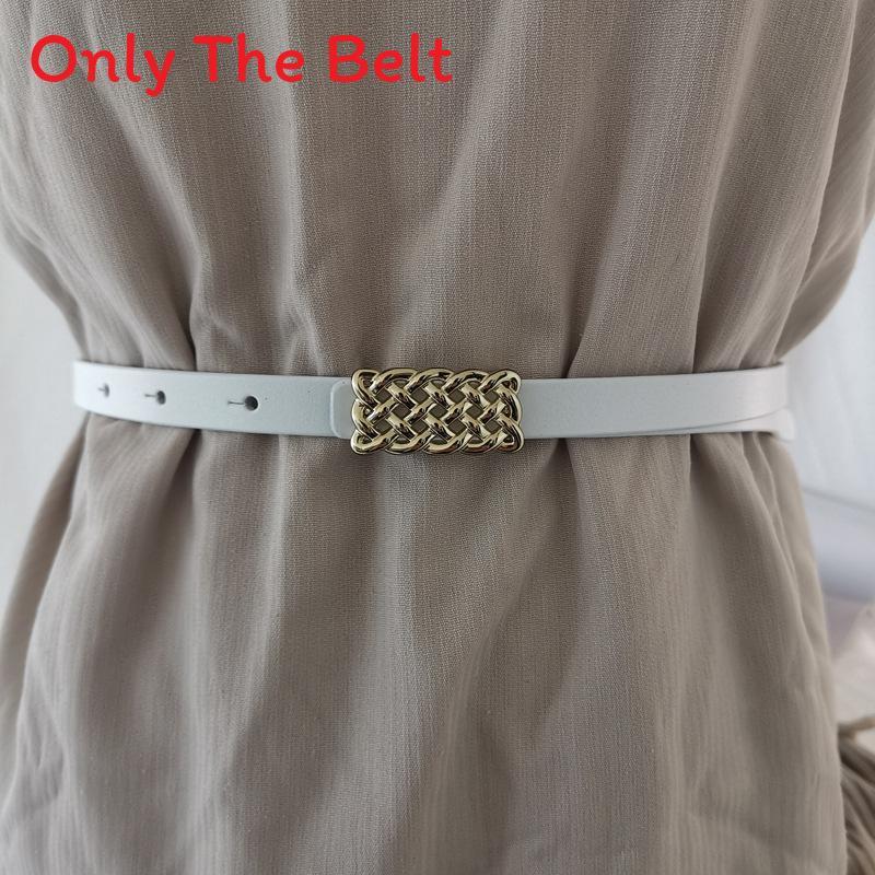 Womens Genuine Leather Skinny Belt For Dress And Coat Fashion Accessories For Winter Season