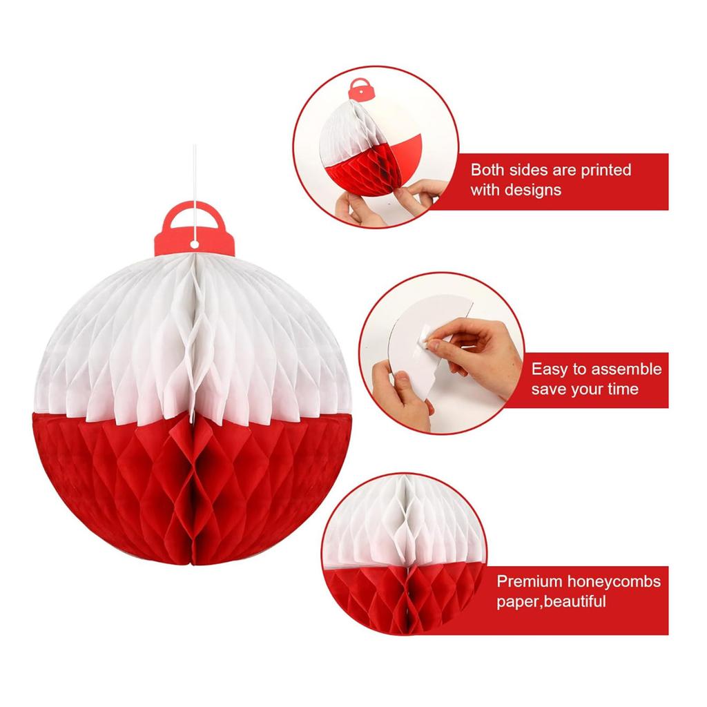 Pack of 10 Paper Bobber Honeycomb Balls Hangings for Fishermen Themed Birthday and Baby Shower Party Supplies