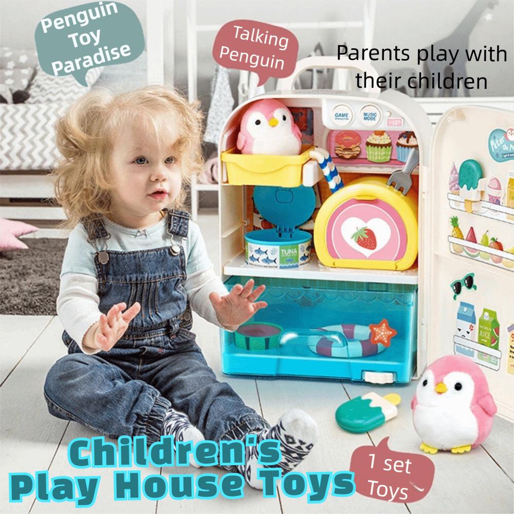 Model Crafts Children's Refrigerator Toys DIY Penguin Refrigerator Home Toys  Furniture Model