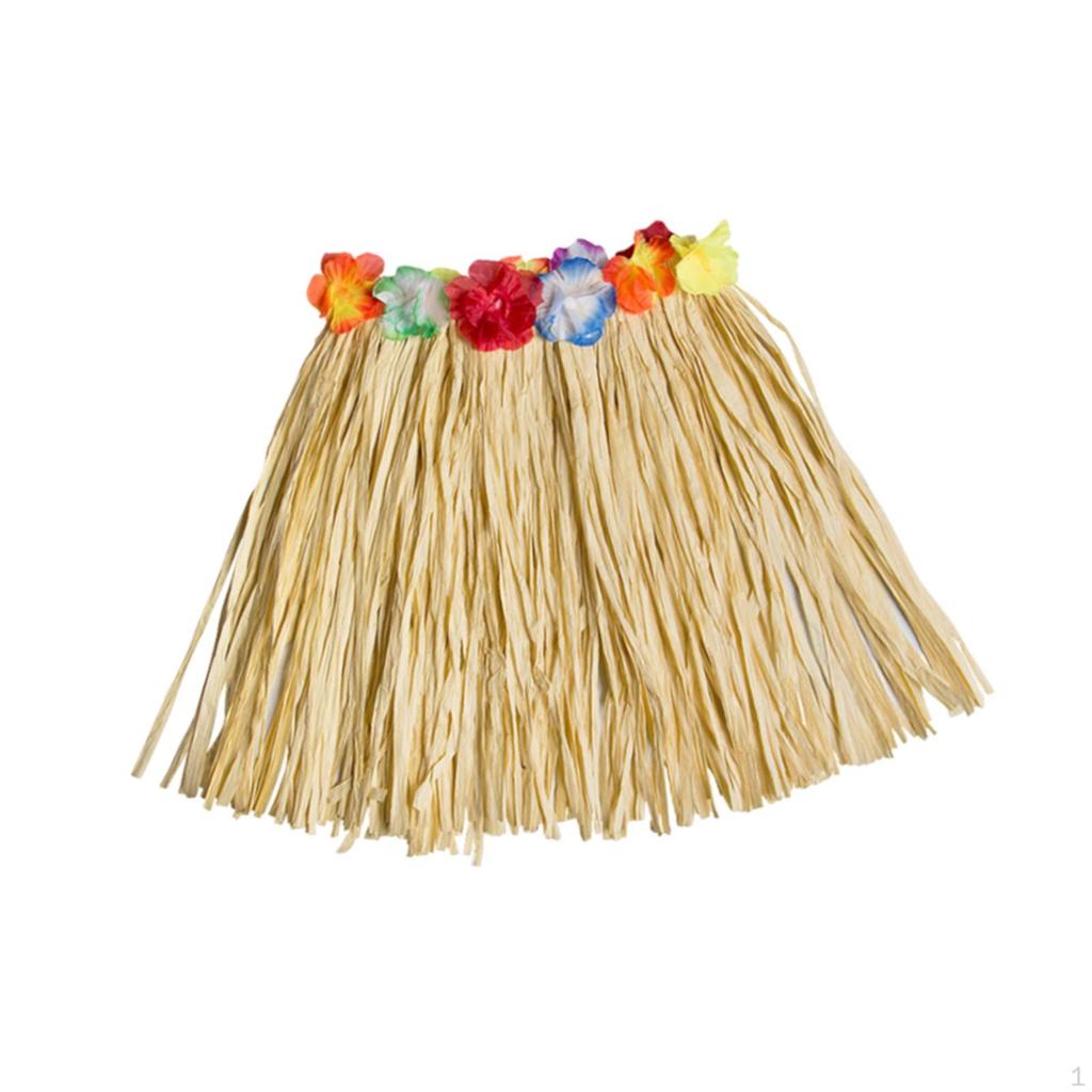 -Rock, Grass Skirt, Women's Bast Rock with Flowers, Skirts for Carnival, Costume Parties