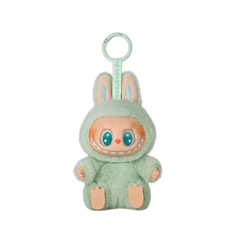 

Labubu Присядь Виниловая плюшевая фигурка-брелок в слепой коробке, Виниловые плюшевые подвески-брелоки, Плюшевая игрушка-кукла Labubu 2-го поколения для украшения дома, зелёный