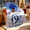 Custom Name Personalized Kylian Mbappe Print Blanket, Home Decor, Bedroom, Sofa, Camping, Couch, Gifts for Birthday ChristmasEnthusiasts