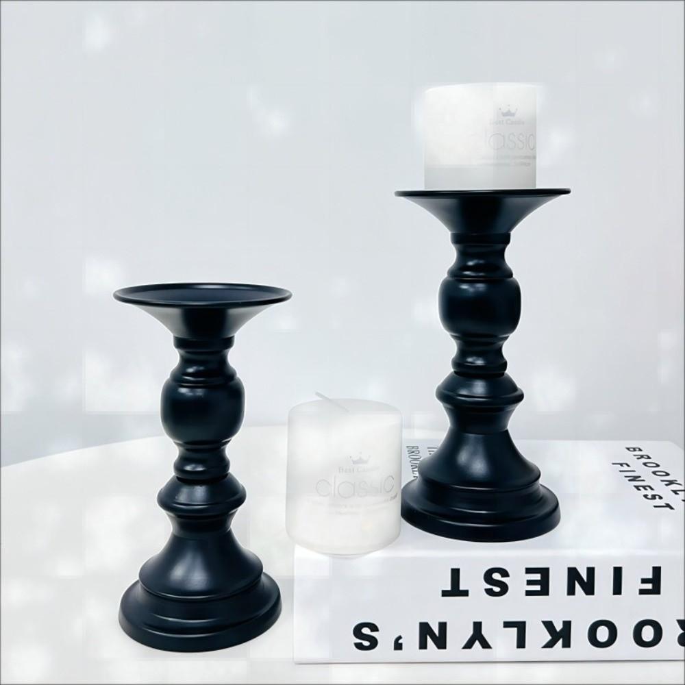 1/2Pcs Pillar Tabletop Candle Holders Vintage Elegant Metal Candlestick Holder Wedding Centerpieces Decoration