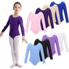 Ballet Training Gymnastics Costume Kids Girls Long Sleeve Round Neck Leotard Jumpsuit