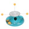 Cat Turntable Leakage Toy Circle Tracking Puzzle Food Dispensing Toy for Indoor KittensLake Blue