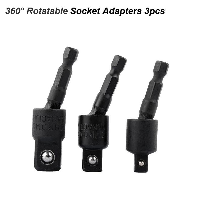 Right Angle Drill Attachment Impact Grade Power Hand Tool Driver Rotatable Socket Adapter Extension Set Screwdriver Holder Nut