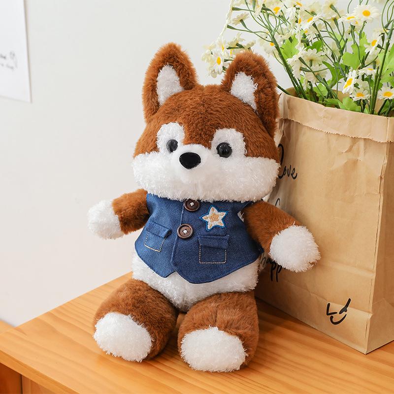 Lalka biegnąca po lesie lis miś pluszowa zabawka lalka husky poduszka do spania prezent dla dziewczynki