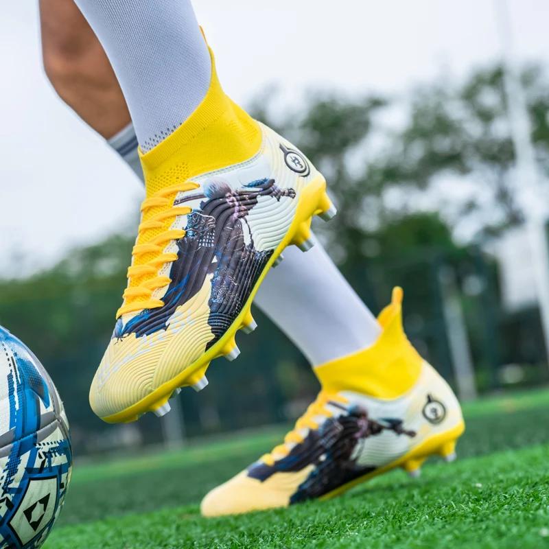 Men Soccer Shoes Society Football Boots Casual Professional Top Quality Long Spikes Sports Cleats Boy Sport Wear Football Boots
