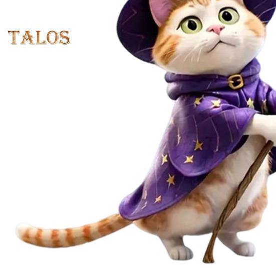 Wizard Hat Cat Hanging Decoration Home Indoor Christmas Tree Car Rearview Mirror 2D Flat Acrylic Broom Kitten Hanging Ornament Animal Pendant