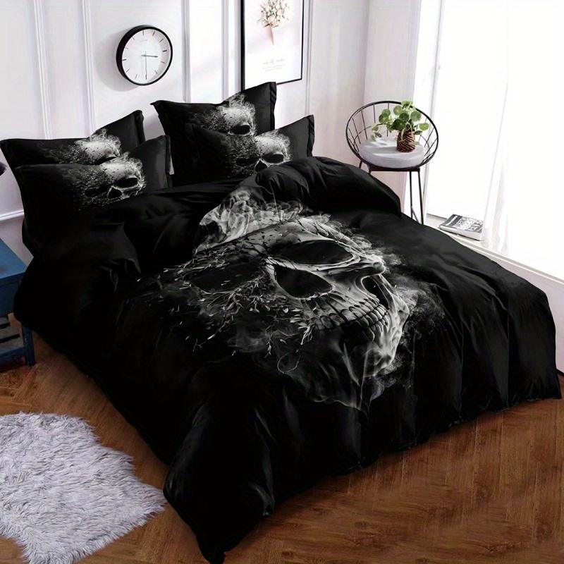 3Pcss Dead Branches Skull Pattern Duvet Cover Set - Soft And Comfortable Bedroom Guest Room And Dorm Decorative Bedding 3Pcss