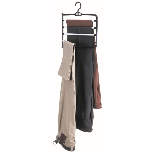 Sawafuji American Hanger DX Clothes Hanger, Black, 368mm Wide, Fits Slacks, Pants, Trousers, and Ties, 360 Rotation, Non-Slip, Space-Saving, Easy To