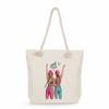 Sisters Print Thick Rope Single-shoulder Beach Bag 7275 CLE