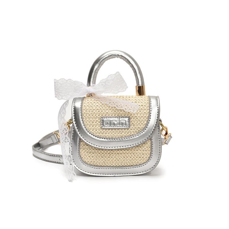 Knitted Princess Handbag Kids Shoulder Bag With Neutral Colors Easy Matching