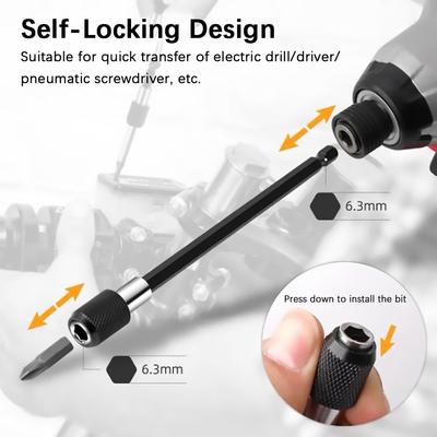 Magnetic Screwdriver Hex Adapter Quick Release Drill Bit Change Extension Set Batch Extender Self-lock Bar Chuck Nut Screw Tool