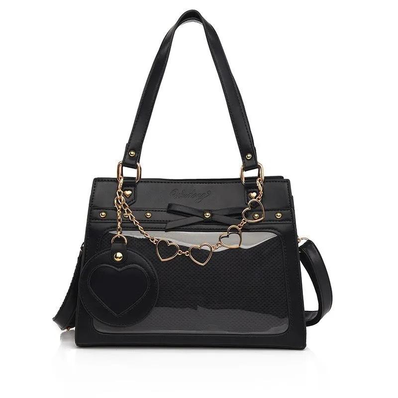 Harajuku Transparent Y2K Crossbody Bag Comic Exhibition JK Uniform Shoulder Bag New Cute Sweet Ulzzang Ita Bag for Girls