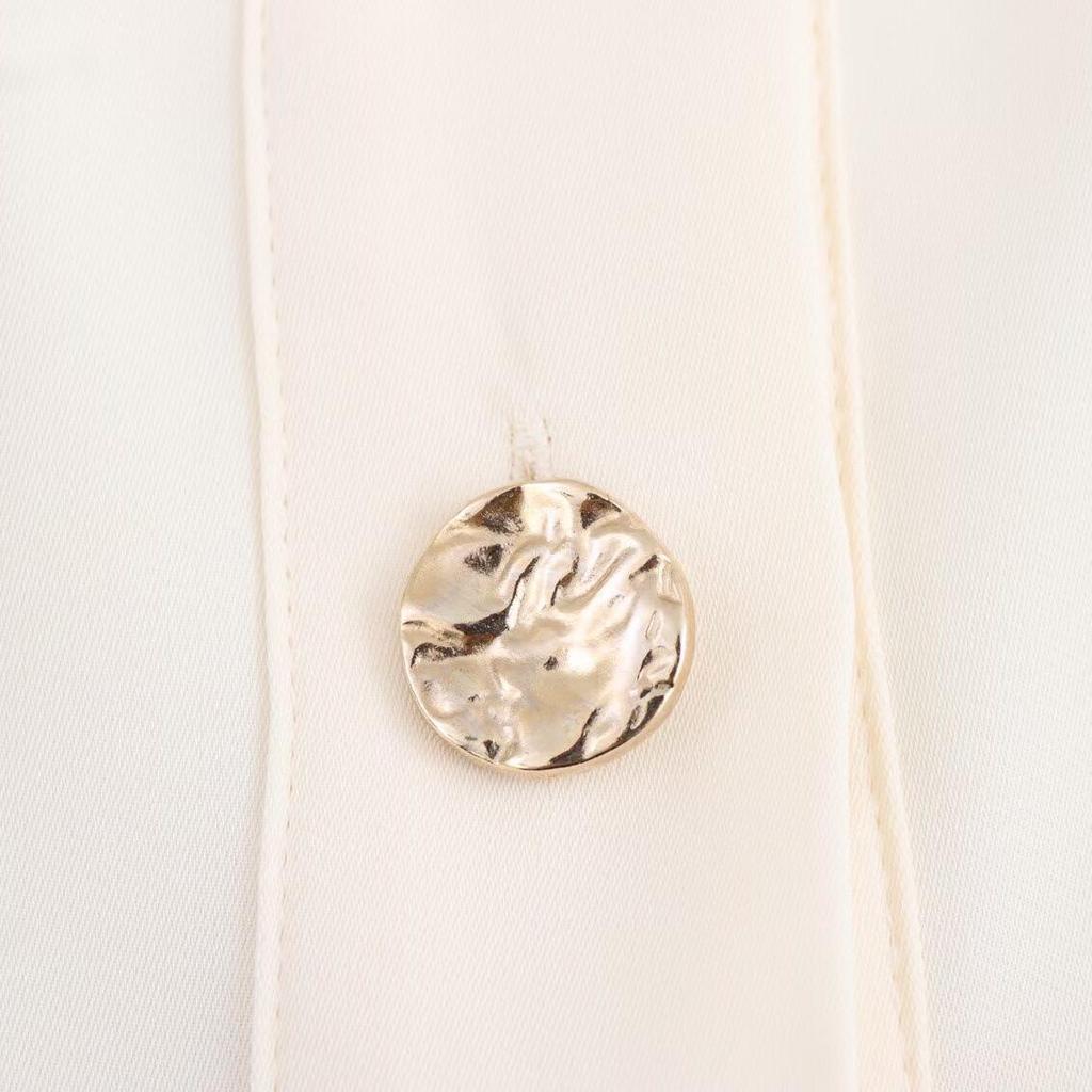 TAOP&ZA Spring Women's Casual Puff Sleeve Button-Up Shirt