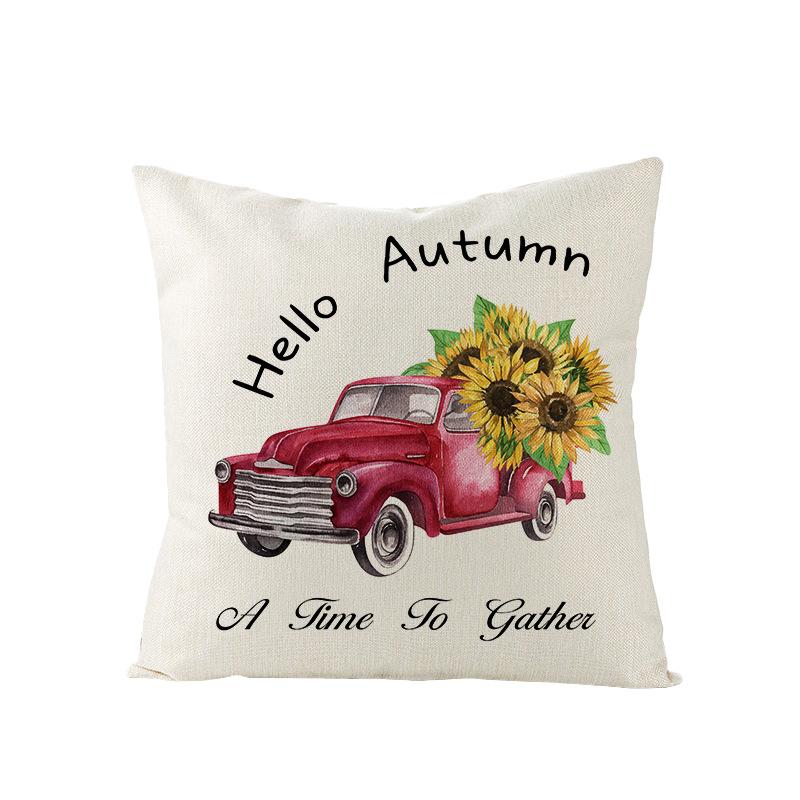 Thanksgiving Pillow Cover Maple Leaf Sunflower Polyester Cushion Cover Sofa Cushion Home Furnishings