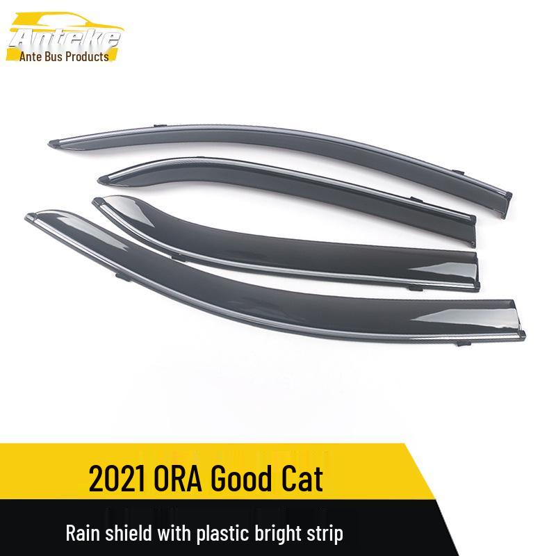 ORA Good Cat Rain Deflector & Sun Visor Trim with Bright Plastic Strip - Fits 21 Models