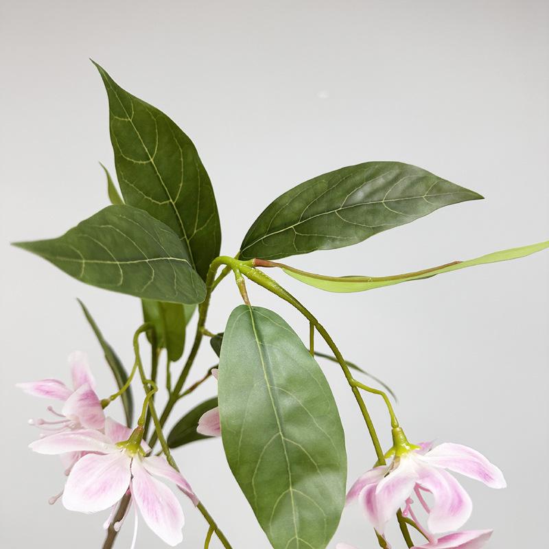 Arranjo de Flores de Jasmim em Crepe de Luxo - Adereço de Decoração para Interiores