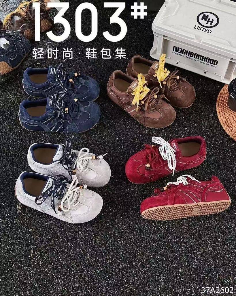 Soft leather soft-soled little white shoes for women 2025 new lightweight German training shoes super fire heightening bread shoes ugly and cute Forr