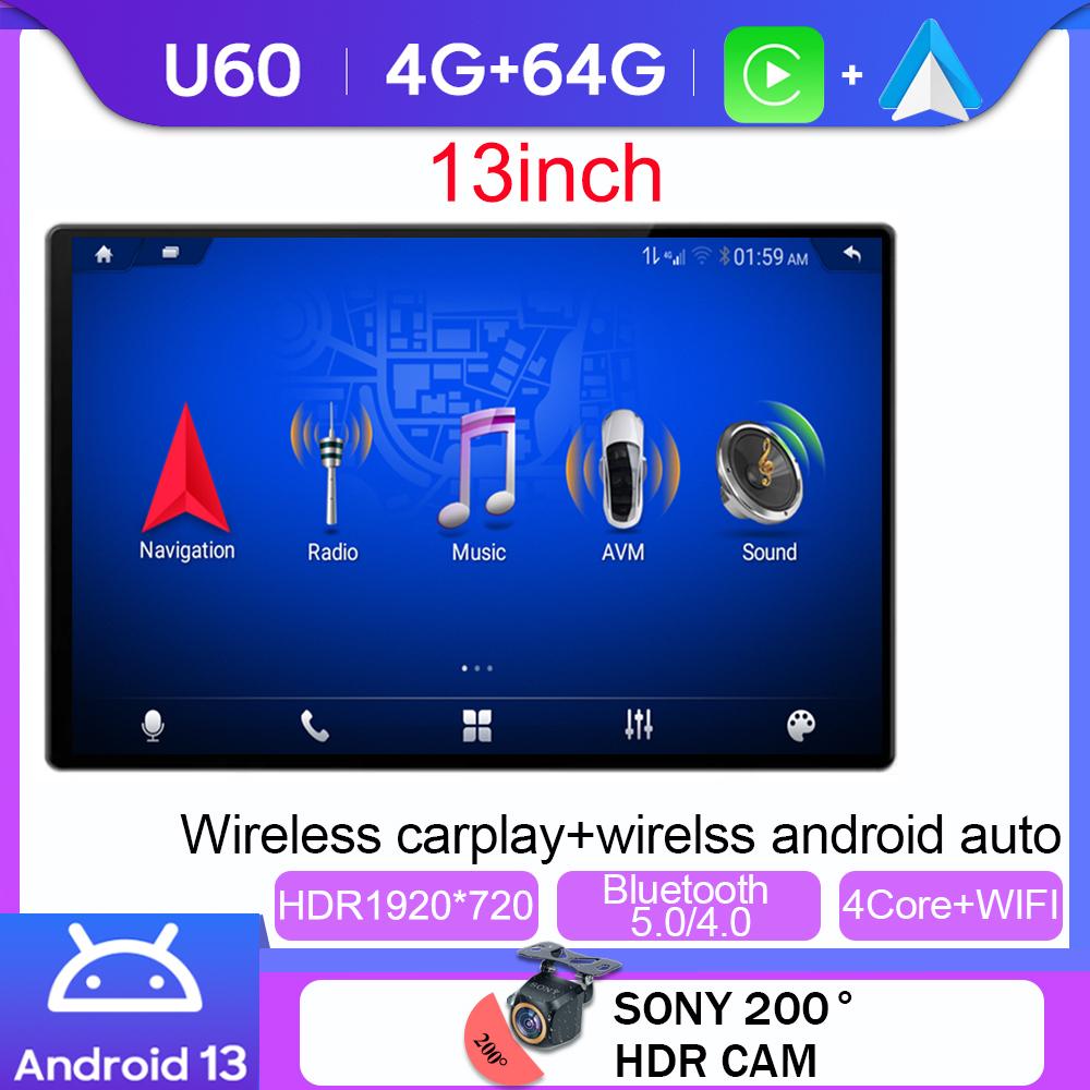 13inch Car Radio Auto Multimedia Carplay Video Player For Honda Jazz Fit 2007 - 2013 Android 13 GPS Bluetooth No 2 Din DVD WIFI