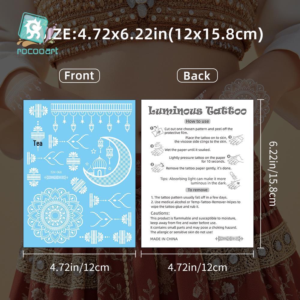 2025 Ruikalong Luminous White Henna & Tattoo Stickers
