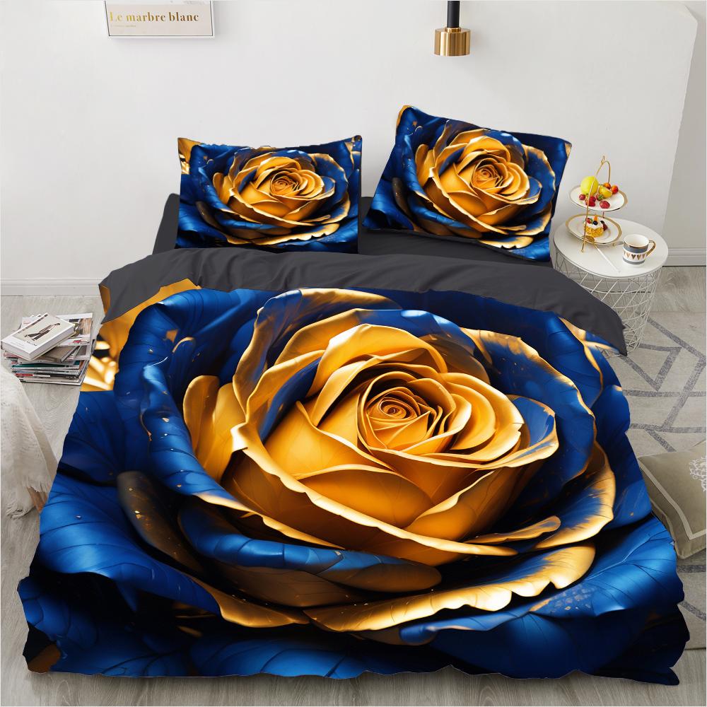Luxury Flower Bedding Set Famous Anime Duvet Cover Sets Comforter Bed Linen Twin Queen King Single Size Dropshipping Gift