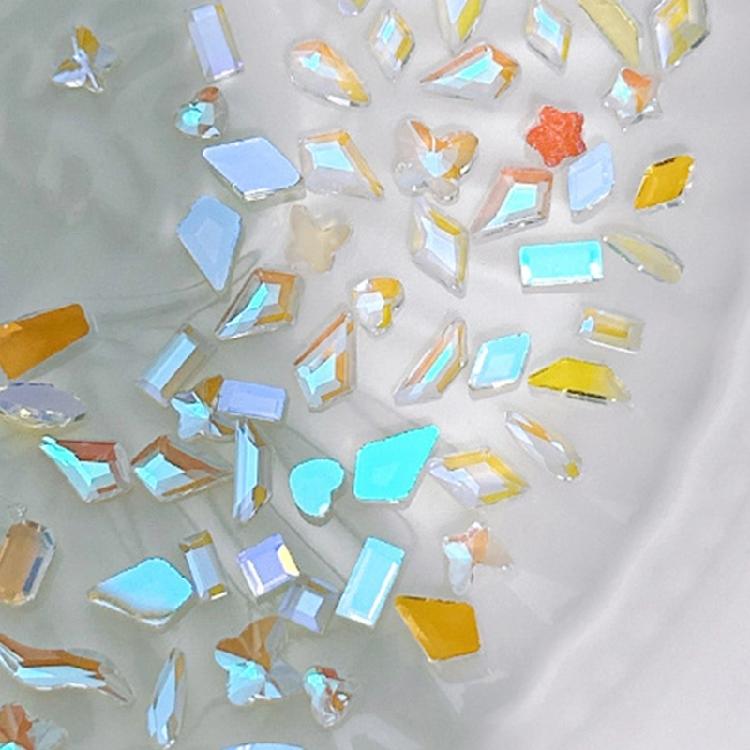 100Pcs Mixed Glass Crystal Hybrid Diamond Rhinestones Nail Art Decorations
