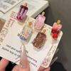 5Pcs Girl Hairpins Clear Gradient Color Simulated Popsicle Shape Transparent Hair Clips Anti-Slip Design Mini Lightweight Hair Pins