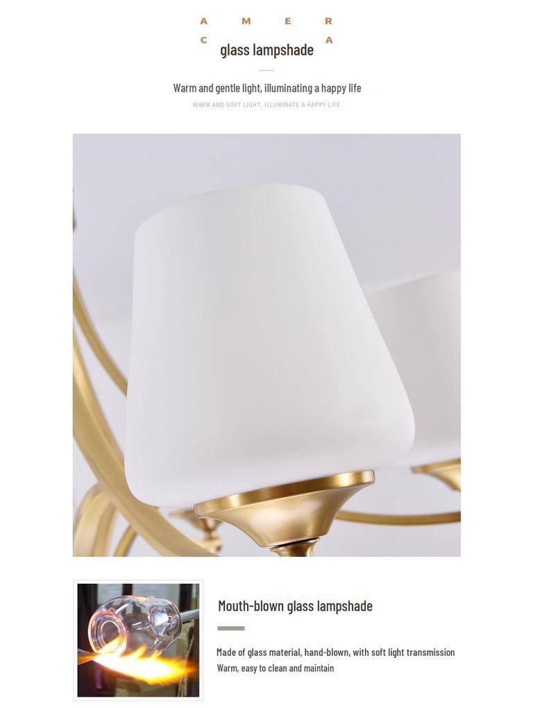 Candelabru Modern Minimalist de Lux din Cupru Integral pentru Living, Dormitor, Birou sau Restaurant