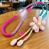 1Pcs Cute Flower Decor Adjustable Phone Lanyard Durable Braided Strap For Daily Outing Shopping Travel Anti Lost Accessory