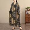 DIMANAF New 2026 Women Long Dress Plus Size Spring Summer Loose Basic Vintage Oversize Long Sleeve Maxi Floral