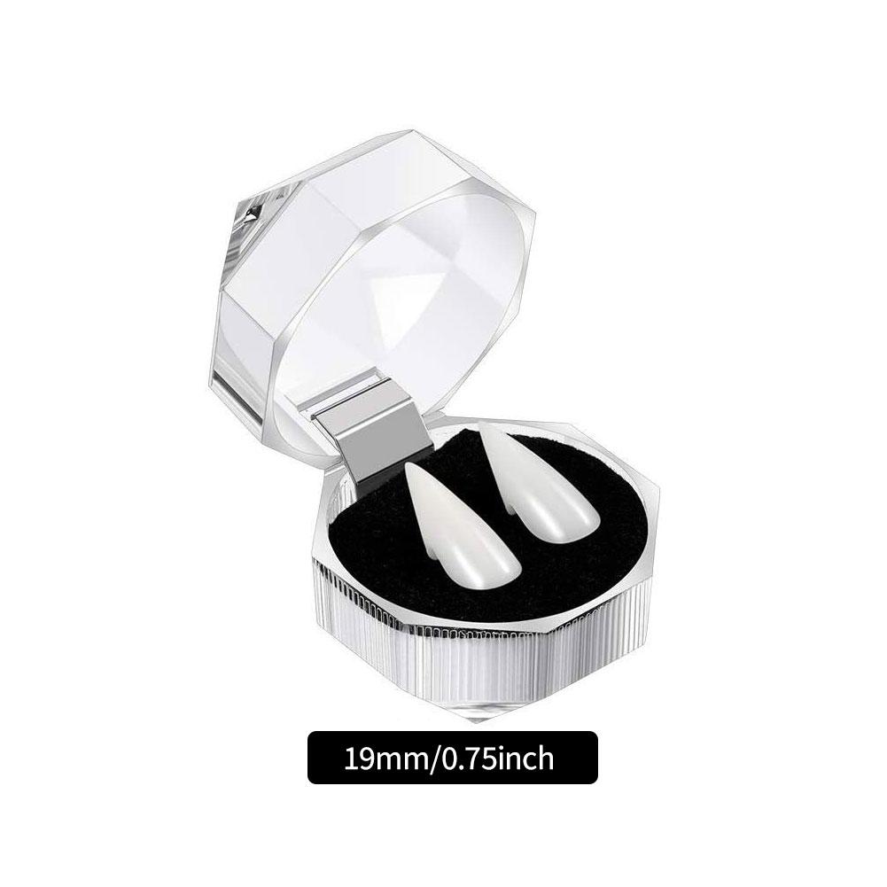 1Pair Vampire Teeth Zombie Fangs DIY Cosplay Props DIY Solid Denture Adhesive Solid Glue False Teeth Resin Fangs for Masquerade Decoration