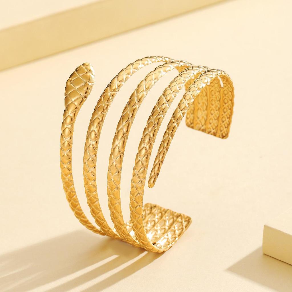 Punk Multi-Layered Snake Shape Stainless Steel Bracelet