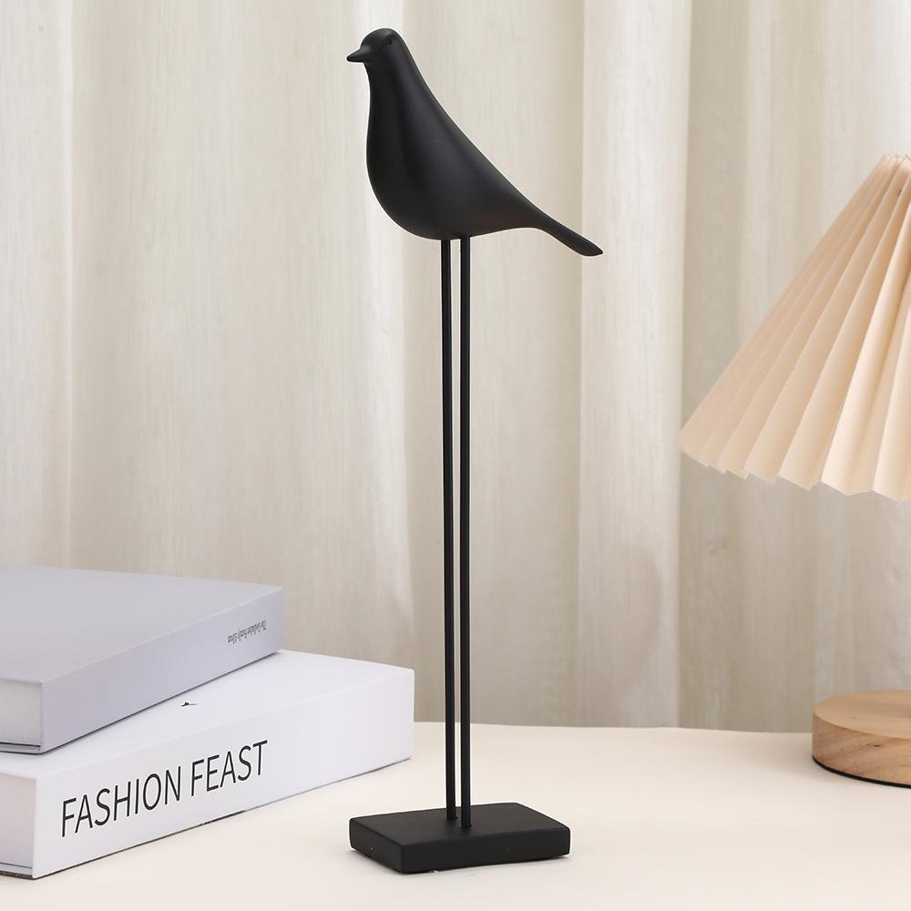 Minimalist Black Bird Desk Ornament for Home and Bedroom Decor