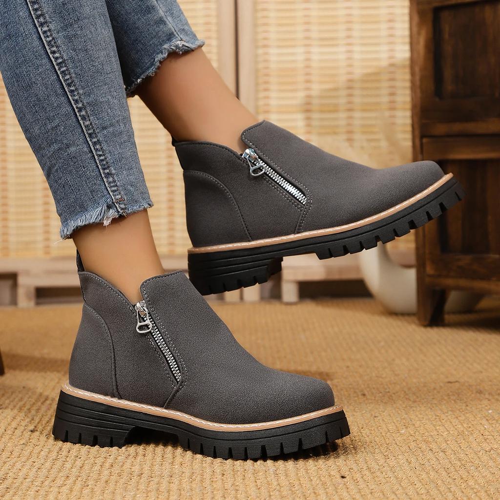 Women Simple And Stylish Boots Plus Size Platform Shoes Women  Thick Sole Ankle Boots Fashion Comfortable For Women