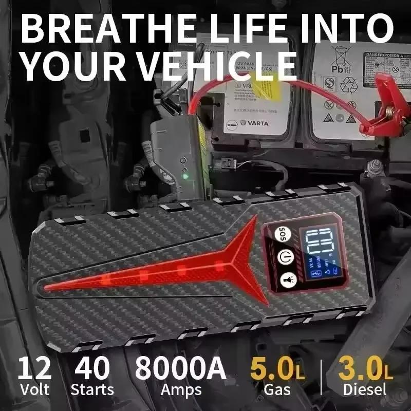 Car Jump Starter for 12V Vehicles, Portable Emergency Power Bank, Auto Battery Booster Charger for Vehicle Motors.