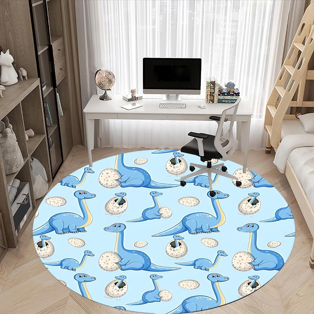 1pc Dinosaur Eggs Carpet for Office Non-Slip, Round Carpet, Soft & Comfortable, Carpet for Office, Lightweight Round Floor Mat