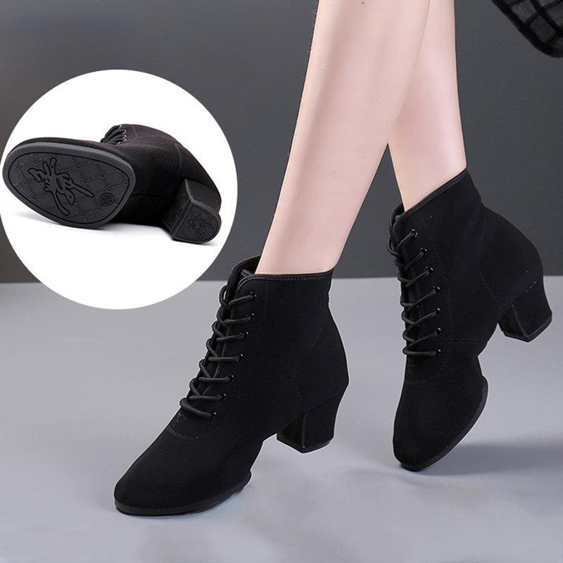 Dobře prodávat prodyšné boty dámské taneční boty šněrovací podpatky dámské společenské latinskoamerické taneční boty vysoká podpora velká velikost 34-41